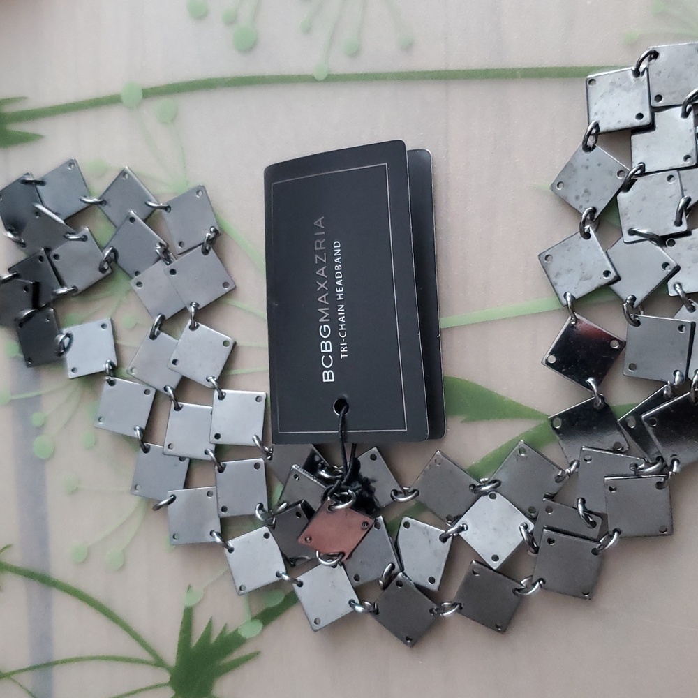 NWT BCBG Tri Chain Gunmetal Headband - Picture 6 of 7